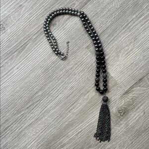 Black & Silver Beaded Necklace